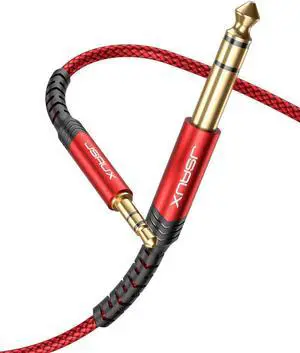 3.5mm to 6.35mm Stereo Audio Cable 6.35mm 1/4 Male to 3.5mm 1/8 Male TRS Bidirectional Stereo Audio Cable Jack 4FT for Guitar iPod Laptop Home Theater Devices Speaker and Amplifiers-Red