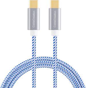 CableCreation USB C Cable 10FT 60W USB C to USB C Fast Charging Cable USB Type-C to C Cable Braided 3A 60W 480Mbps Data for MacBook Pro Air iPad Air Pro S21/S20+/S20 Pixel 4/5 etc. 3m Blue