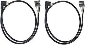 USB Header to Micro USB Dupont Cable 90 Degree Right Angle Micro USB Male to 5 Pin Motherboard Female Adapter Dupont Extended Cable 50CM/1.64FT (2-Pack)