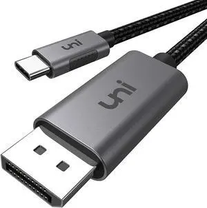 USB C to DisplayPort Cable for Home Office (4K@60Hz 2K@165Hz) uni Sturdy Aluminum DisplayPort to USB C Cable [Thunderbolt 3 Compatible] for MacBook Pro MacBook Air/iPad Pro 2020/2018 XPS 15/13