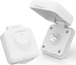 Furrion Mini TV/SAT Inlet Square with F-Type Connector for Coaxial Cable Feed; Marine Grade Weatherproof Sealing (White) - FTVINB-PS Furrion Mini TV/SAT Inlet Square with F-Type Connector for Coaxial Cable Feed; Marine Grade Weatherproof Sealing (White) - FTVINB-PS