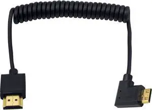 Duttek Mini HDMI to Standard HDMI Cable, Mini HDMI to HDMI Coiled Cable, Ultra-Thin Right Angled HDMI Male to Mini HDMI Male Coiled Cable Support 4K Ultra HD, 1080p, 3D (HDMI 2.0) (1.2M/4FT) Duttek Mini HDMI to Standard HDMI Cable, Mini HDMI to HDMI Coiled Cable, Ultra-Thin Right Angled HDMI Male to Mini HDMI Male Coiled Cable Support 4K Ultra HD, 1080p, 3D (HDMI 2.0) (1.2M/4FT)