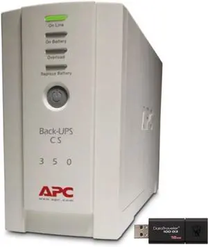 APC Back UPS PRO BK350 Tower UPS Bundle with 16GB DataTraveler USB Drive