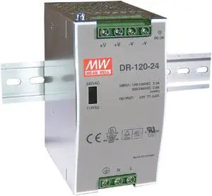 MW Mean Well DR-120-24 24V 5A 120W Single Output Industrial DIN RAIL Power Supply