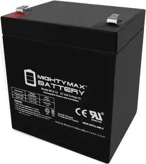 Mighty Max Battery ML5-12 - 12 Volt 5 AH, F1 Terminal, Rechargeable SLA AGM Battery