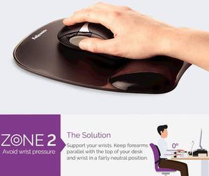 Fellowes 9112101 Crystals Gel Mouse Pad and Wrist Support - Black