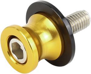 10mm CNC Swingarm Spool Stand Bobbins Starting Frame Screw Swing Arm Sliders Spools Universal Gold Tone for Motorcycle