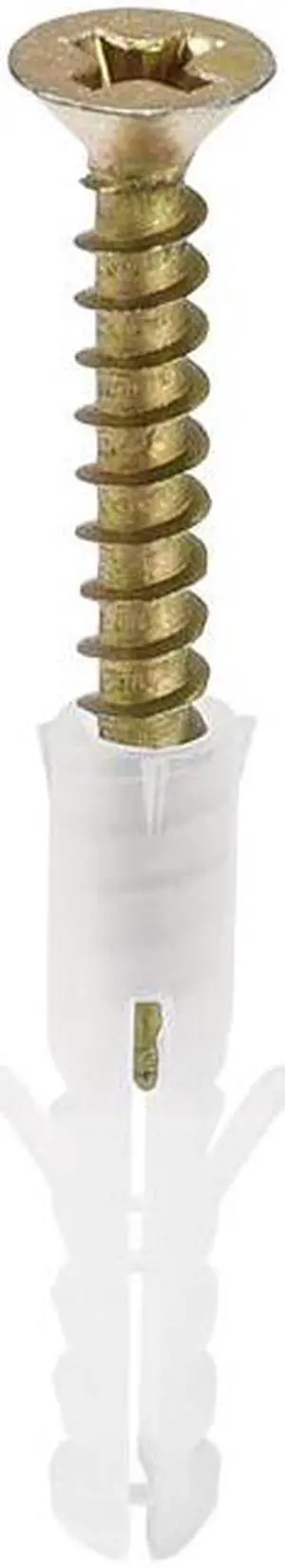 4mm x 20mm Plastic Anchor Bolts Expansion Pipe Column Concrete Wall Plug Frame Fixings Tube White 20pcs