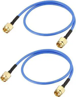 SMA Male to SMA Male Right Angle RG405 Coax Cable 0.3Meter/1Ft 2pcs