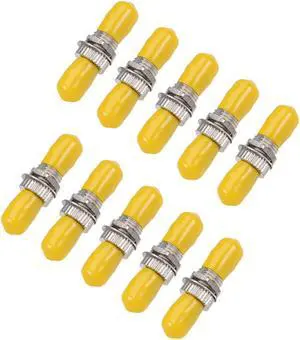 ST to ST Female Fiber Coupler Flange Type Fiber Optical Adapter Connector for Server Rack, Patch Panel MM/SM 10Pcs(MI)