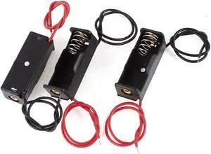 3 Pcs Replacement Double Cables 1 x 23A 12V Battery Case Holder Black