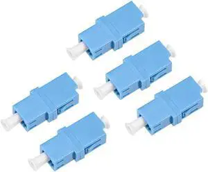 LC to LC Fiber Coupler Flange Type Fiber Optical Adapter for Server Rack, Patch Panel Connect MM/SM Width 13mm 5Pcs