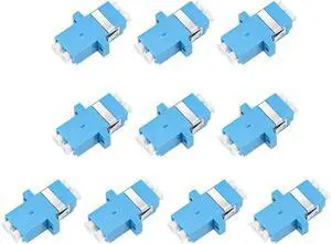 LC to LC Fiber Coupler Flange Type Fiber Optical Adapter Connector for Server Rack, Patch Panel Singlemode/Multimode 10Pcs
