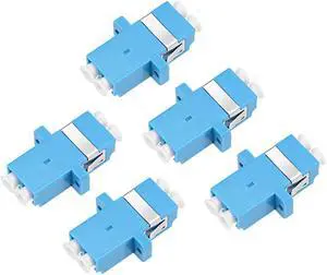 LC to LC Fiber Coupler Flange Type Fiber Optical Adapter for Server Rack, Patch Panel Singlemode/Multimode Width 22mm 5Pcs