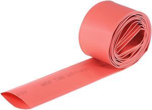 Heat Shink Tubing, 30mm Dia 50mm Flat Width 2:1 Ratio Shrinkable Tube Cable Sleeve 2m - Red