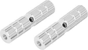 2 Pcs Aluminum Alloy Cylinder Shaped BMX MTB Bike Bicycle Axle Rear Stunt Foot Pegs Footrests Silver Tone