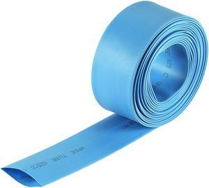 Heat Shink Tubing, 18mm Dia 30mm Flat Width 2:1 Ratio Shrinkable Tube Cable Sleeve 10ft - Blue