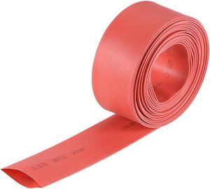 Heat Shink Tubing, 18mm Dia 30mm Flat Width 2:1 Ratio Shrinkable Tube Cable Sleeve 10ft - Red