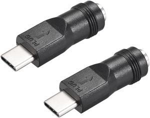 2pcs DC Power Converter 5.5mm x 2.1mm Male to Type-C Adapter Connector