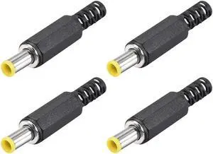 4pcs DC Male Connector 5.3mm x 3.0mm Power Cable Jack Adapter Black