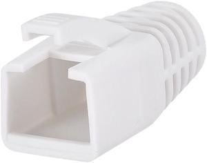 RJ45 Boots Cover Anti Dust Protector for Network Cable CAT6 CAT7 8.5mm Hole Dia White Plastic 50Pcs