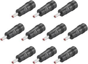 10pcs  DC Power Adapter,Female 5.5mmx2.5mm to 3.5mmx1.35mm Male Plug Tips, Input DC Plug Connector Red