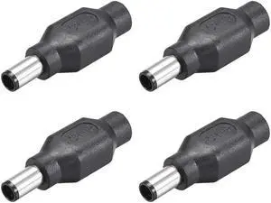 4pcs  DC Power Adapter,Female 5.5mmx2.1mm to 7.4mmx5.0mm Male Plug Tips, Input DC Plug Connector with Resistance Black