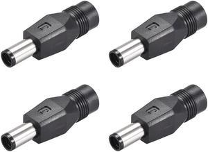 4pcs  DC Power Adapter,Female 5.5mmx2.1mm to 7.4mmx5.0mm Male Plug Tips, Input DC Plug Connector Black