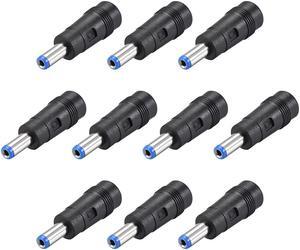 10pcs  DC Power Adapter,Female 5.5mmx2.5mm to 5.5mmx2.1mm Male Plug Tips, Input DC Plug Connector Blue