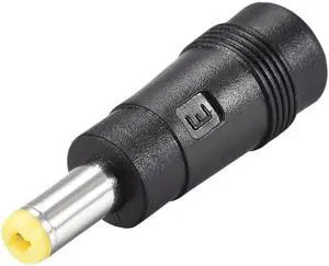 DC Power Adapter,Female 5.5mmx2.1mm to 5.5mmx1.7mm Male Plug Tips, Input DC Plug Connector Yellow