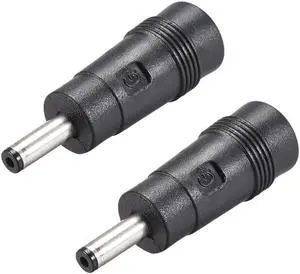 2pcs  DC Power Adapter,Female 5.5mmx2.1mm to 4.0mmx1.35mm Male Plug Tips, Input DC Plug Connector Black