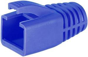 RJ45 Boots Cover Anti Dust Protector for Network Cable CAT6 CAT7 8.5mm Hole Dia Blue Plastic 50Pcs