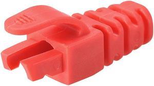 RJ45 Boots Cover Anti Dust Protector for Network Cable CAT5 CAT5e 6.5mm Hole Dia Red Plastic 50Pcs