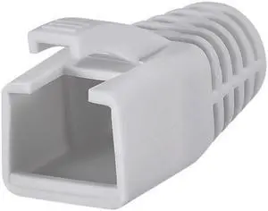 RJ45 Boots Cover Anti Dust Protector for Network Cable CAT6 CAT7 7mm Hole Dia Grey Plastic 50Pcs