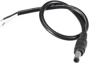 DC Power 5.5mm x 2.5mm 10A 18AWG 30cm Length Barrel Male Plug Connector Pigtail