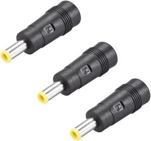 3Pcs  DC Power Adapter,Female 5.5mmx2.1mm to 5.5mmx3.0mm Male Plug Tips, Input DC Plug Connector Yellow