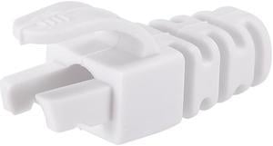 RJ45 Boots Cover Anti Dust Protector for Network Cable CAT5 CAT5e 6.5mm Hole Dia White Plastic 50Pcs