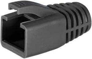 RJ45 Boots Cover Anti Dust Protector for Network Cable CAT6 CAT7 8.5mm Hole Dia Black Plastic 50Pcs