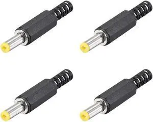 4pcs DC Male Connector 4.8mm x 1.7mm Power Cable Jack Adapter Black