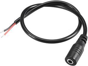 DC Power 3.5mm x 1.35mm 30cm Length Barrel Female Plug Connector Pigtail 2pcs