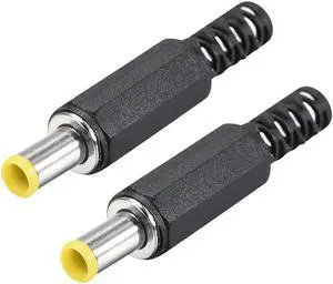 2pcs DC Male Connector 5.3mm x 3.0mm Power Cable Jack Adapter Black