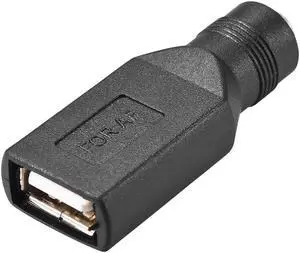 USB Female to DC 5.5x2.1mm Female DC Connector Charge Barrel Jack Power Adapter USB Connector,for DC or USB Charging Black 5pcs