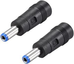 2pcs  DC Power Adapter,Female 5.5mmx2.5mm to 5.5mmx2.1mm Male Plug Tips, Input DC Plug Connector Blue