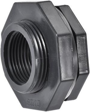 Bulkhead Fitting, G1 Female 1.75" Male, Tube Adaptor Pipe Fitting with Silicone Gasket, for Water Tanks, PVC, Gray