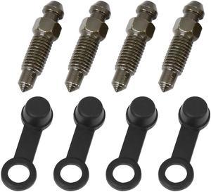 4Pcs M7x1mm Banjo Bolt Bleeder Screw with Cap for Motorcycle Brake Master Cylinder