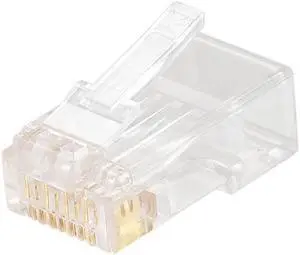 CAT6 or CAT5e RJ45 Connector Ethernet Cable Crimp Modular Plug 8P8C Clear 100pcs