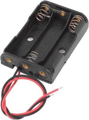 Unique Bargains Plastic Spring Load Wires Lead Batteries Box Case for 3x1.5V AAA Battery