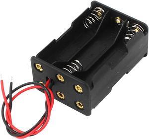 Unique Bargains Black Two Layers 6 x 1.5V AAA Batteries Holder Case Box w Wire Leads