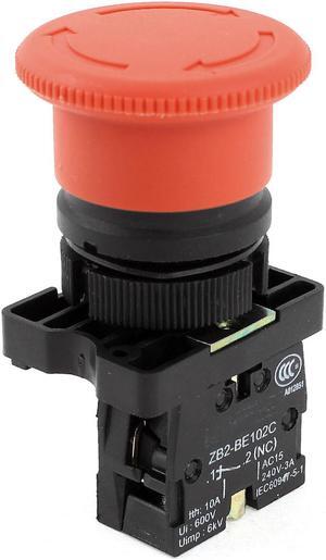 ZB2-BE102C Emergency Stop Latching Red Sign Push Button Switch NC 240V 3 Amp