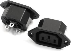 2Pcs AC 250V 10A Screw Type IEC 320 C13 Outlet Power Socket Adapter